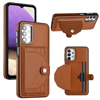 YB Leather Coating Series-4 Card Slots Cover til Samsung Galaxy A32 5G / M32 5G Kickstand PU Læder+TPU telefoncover