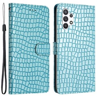 Til Samsung Galaxy A32 5G / M32 5G lædercover Horisontalt Stand tegnebog Crocodile Texture Telefonetui med håndstrop