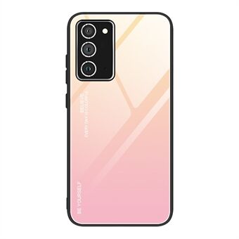 Blød TPU- Edge + Anti-ridse HD-telefoncover i hærdet glas med farvegradientmønster til Samsung Galaxy A52 4G/5G / A52s 5G