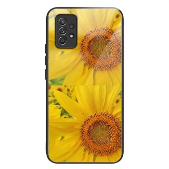 Til Samsung Galaxy A52 4G / 5G / A52s 5G Anti-drop telefoncover TPU+hærdet glasmønster trykt stødsikkert telefoncover