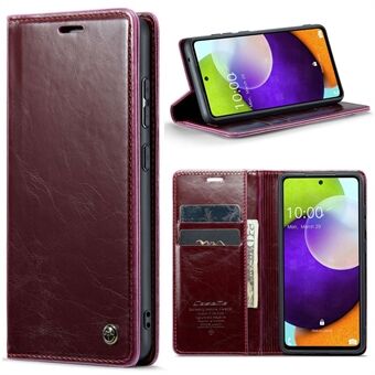 CASEME 003-serien til Samsung Galaxy A52 4G / 5G / A52s 5G Waxy Texture Stand Case Fuld beskyttelse PU-læder telefonpungcover