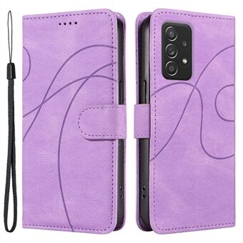 Til Samsung Galaxy A52 4G / A52s 5G / A52 5G Støvtæt telefoncover med præget design PU- Stand pungetui