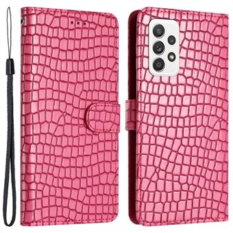 Crocodile Texture Phone Case til Samsung Galaxy A52 4G / 5G / A52s 5G Læder Cover Stand Pung med håndstrop