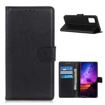 Classic stil Litchi Texture Leather Wallet Phone Stand Case til Samsung Galaxy A02s (EU version)