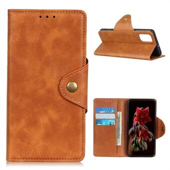 Messing spænde magnetisk PU læder tegnebog taske til Samsung Galaxy A02s (EU version)