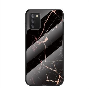 Modstandsdygtig over for slid og Scratch i marmorering Hærdet glas Hybrid-etui Mobilcover til Samsung Galaxy A02s (EU-version)