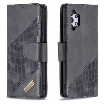 BF04 Splicing Crocodile Texture Wallet Stand Lædertaske til Samsung Galaxy A32 4G (EU-version)