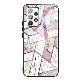 Stødsikkert marmormønster i hærdet glas + TPU-telefoncover til Samsung Galaxy A32 4G (EU-version)