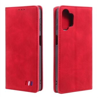 Tre-farvet Decor Pong Stand Læder Taske Skin-touch Feeling Beskyttende Telefon Cover Shell til Samsung Galaxy A32 4G (EU-version)