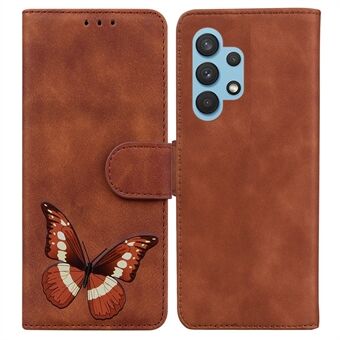 Big Butterfly Printing Skin-touch PU-læder Anti-drop Stand tegnebogscover til Samsung Galaxy A32 4G (EU-version)