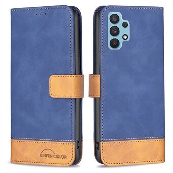 BINFEN COLOR BF Lædertaske Series-7 til Samsung Galaxy A32 4G (EU-version), Fuldt dækkende Style 11 Mat Texture PU-læderetui med Folio Flip-pung og foldbart Stand