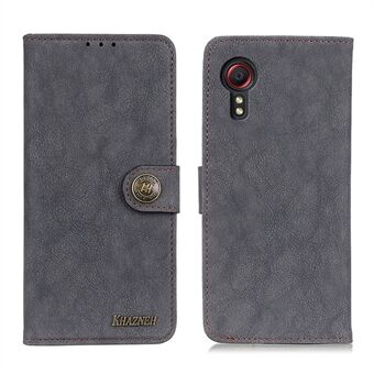 KHAZHEN Retro Textured Wallet Stand Split Læder Telefoncover til Samsung Galaxy Xcover 5