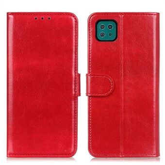 Crazy Horse Texture Læder Wallet Stand Cellphone Shell Case til Samsung Galaxy A22 5G (EU-version)