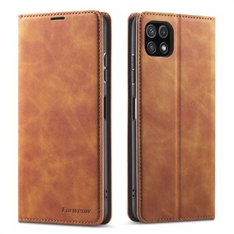 FORWENW til Samsung Galaxy A22 5G (EU-version) Fantasy Series Skin-Touch Læder Wallet Stand Phone Case