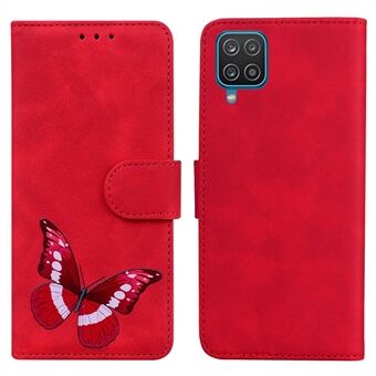 Til Samsung Galaxy A22 5G (EU-version) Big sommerfuglemønster udskrivning Dobbeltsidet magnetisk lås Anti-rids hud-touch PU læder telefoncover med Stand