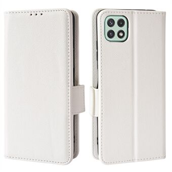 Stødsikker Litchi Texture PU-lædertelefoncover + TPU-etui Pungskal med vandret Stand til Samsung Galaxy A22 5G (EU-version)