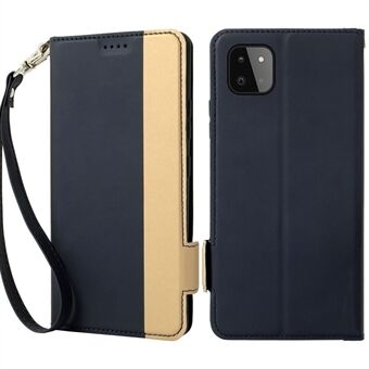 Til Samsung Galaxy A22 5G (EU-version) Kontrastfarve Stand Kortholder Telefon Case PU Læder Dobbelt magnetisk lås cover