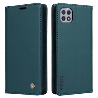 YIKATU Phone Flip Wallet Case til Samsung Galaxy A22 5G (EU-version), Stand 001 Magnetisk lukning PU-læder telefoncoverstativ