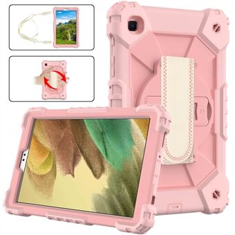 Til Samsung Galaxy Tab A7 Lite 8,7-tommer T225/T220 (2021) Tablet-etui Håndstrop Kickstand PC + TPU + Silikone Kontrastfarve Beskyttelsescover