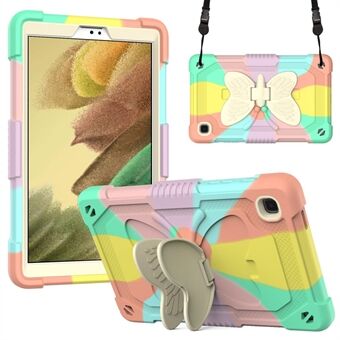 Butterfly Shape Kickstand Design Farve Kontrast Tablet Cover Case med skulderrem til Samsung Galaxy Tab A7 Lite 8,7 tommer
