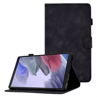 Til Samsung Galaxy Tab A7 Lite 8,7-tommer mønsterpåtrykt anti-fald læderetui Ensfarvet Beskyttende Folio Flip Cover Stand med kortpladser