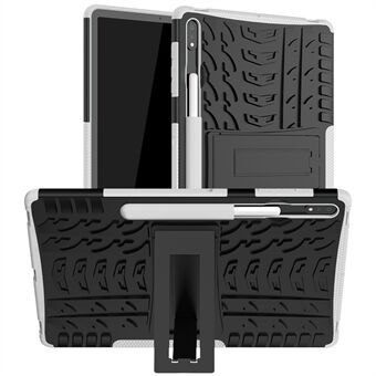 Cool Tire Surface Kickstand Hybrid PC + TPU mobiltelefon etui til Samsung Galaxy Tab S7 FE