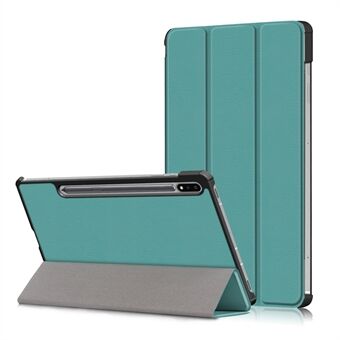 Tri-fold Stand Design almindeligt PU læder tablettaske Shell Protector til Samsung Galaxy Tab S7 FE T736/Tab S7 Plus/Tab S8+