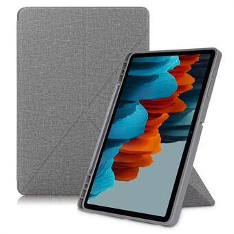Origami Stand Design Plain Cloth Smart Tablet Cover til Samsung Galaxy Tab S7 FE T736/Tab S7 Plus/Tab S8+