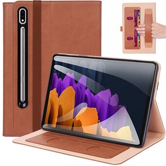 Business Style håndholdt læder tablet cover med kortpladser til Samsung Galaxy Tab S7 FE T730/T736 / S7 Plus