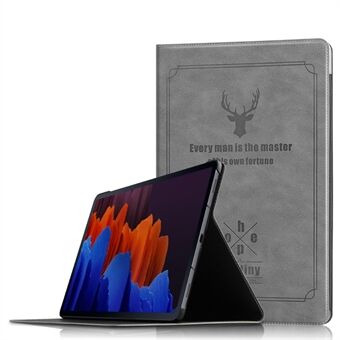Deer Pattern Book Notebook Style PC Stand Folio PU Læder Hard Cover Case til Samsung Galaxy Tab S7 Plus/Tab S7 FE/Tab S8+