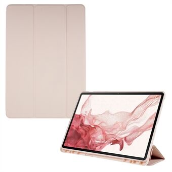 Til Samsung Galaxy Tab S7 FE / Tab S8+ Skin-touch Tablet Case Tri-fold Stand PU Læder Silikone Tablet Cover