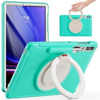 Til Samsung Galaxy Tab S7+ T970 / Tab S7 FE T730 / Tab S8+ X800 / Tab S9+ X810 Case PC+TPU Rotating Kickstand Tablet Cover med Pen Holder