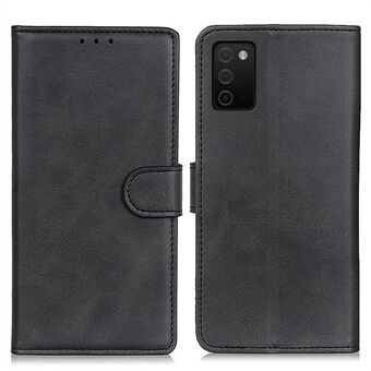 PU Leather Stand Wallet Leather Phone Case Shell for Samsung Galaxy A03s (166.5 x 75.98 x 9.14mm) - Black