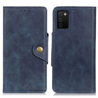 Stand Design PU Leather Wallet Case with Magnetic Closure Brass Buckle for Samsung Galaxy A03s (166.5 x 75.98 x 9.14mm)
