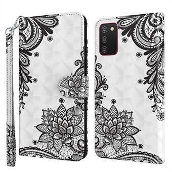 Pattern Printing Wallet Stand Leather Phone Cover with Strap for Samsung Galaxy A03s (166.5 x 75.98 x 9.14mm)