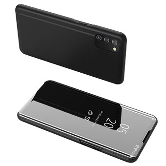 Folio Flip-spejllignende overfladebelagt PU- Stand til Samsung Galaxy A03s (166,5 x 75,98 x 9,14 mm)