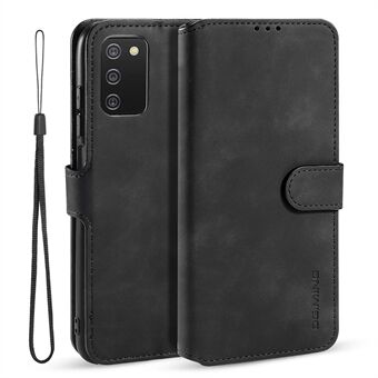 DG.MING Wallet Stand Design Retro Style Leather Full Protection Cover with Strap for Samsung Galaxy A03s (166.5 x 75.98 x 9.14mm)