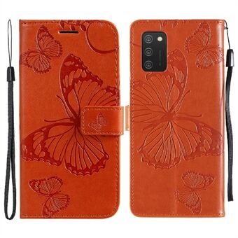 KT Imprinting Flower Series-2 Imprint Butterfly Stødsikker PU-læder-telefonskalholderetui med pung til Samsung Galaxy Stand (166,5 x 75,98 x 9,14 mm)
