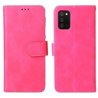 Skin-touch PU Leather Flip Folio Cover with Stand Feature and Wrist Strap for Samsung Galaxy A03s (166.5 x 75.98 x 9.14mm)