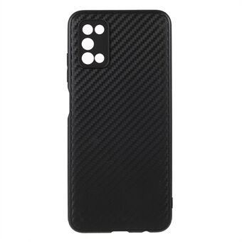 Carbon Fiber Texture Anti-Slip Shock Resistant Blød TPU telefoncover til Samsung Galaxy A03s (166,5 x 75,98 x 9,14 mm) - Sort