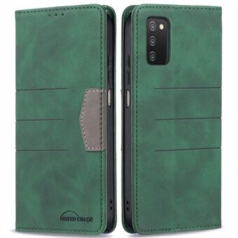 BINFEN COLOR Telefon Flip Cover Ultra-stærk magnetisk anti-støv telefon taske Splejsning læder tegnebog til Samsung Galaxy A03s (166,5 x 75,98 x 9,14 mm)