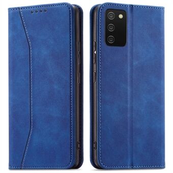 Dobbelt kant-fold syning Design PU- Stand Feature Flip Folio Magnetic Wallet Protective Case til Samsung Galaxy A03s (166,5 x 75,98 x 9,14 mm)