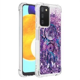 LE2 Series for Samsung Galaxy A03s (166.5 x 75.98 x 9.14mm) Thinckened Four Corner Anti-drop Pattern Printing Glitter Glitter Quicksand Soft TPU Mobile Phone Case Cover