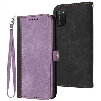 YX0020 For Samsung Galaxy A03s (166.5 x 75.98 x 9.14mm) Stand Phone Case, Dual Magnetic Clasp Fully Wrapped PU Leather Flip Cover Shell with Strap