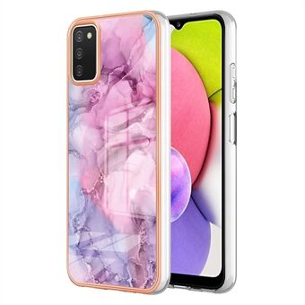 For Samsung Galaxy A03s (166.5 x 75.98 x 9.14mm) TPU Phone Case YB IMD Series-16 Style E 2.0mm Anti-Drop Electroplating Marble Pattern IMD Back Cover