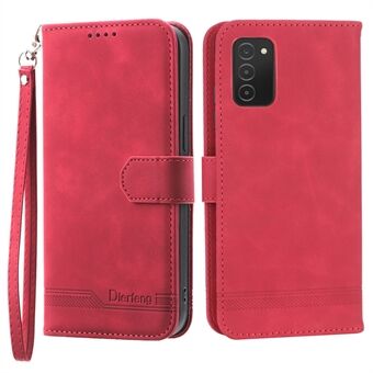 DIERFENG DF-03 telefoncover til Samsung Galaxy A03s (166,5 x 75,98 x 9,14 mm), Stand tegnebogslinjer præget lædertelefoncover