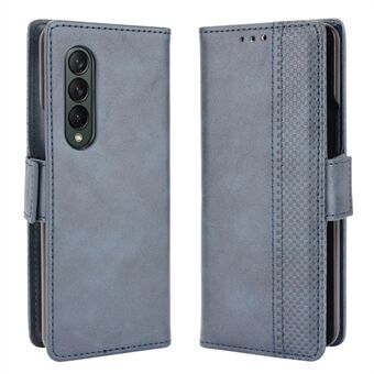 Magnetisk sidespænde Retro Texture Læder Stand Pung Telefon Flip Case Cover Shell til Samsung Galaxy Z Fold3 5G