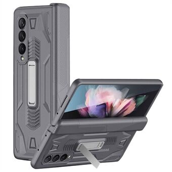 GKK til Samsung Galaxy Z Fold3 5G Magnetic Fold Fuld beskyttelse PC+Hærdet glas Telefoncover med Kickstand