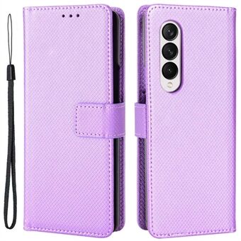 Til Samsung Galaxy Z Fold3 5G PU Læder Diamond Texture Case Telefon Cover med Stand Wallet