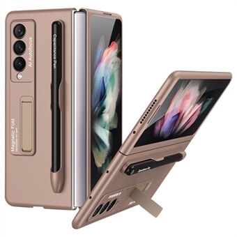 GKK Hard PC Folding Phone Case til Samsung Galaxy Z Fold3 5G, faldsikkert beskyttelsescover med ultratyndt støtteben og kuglepen